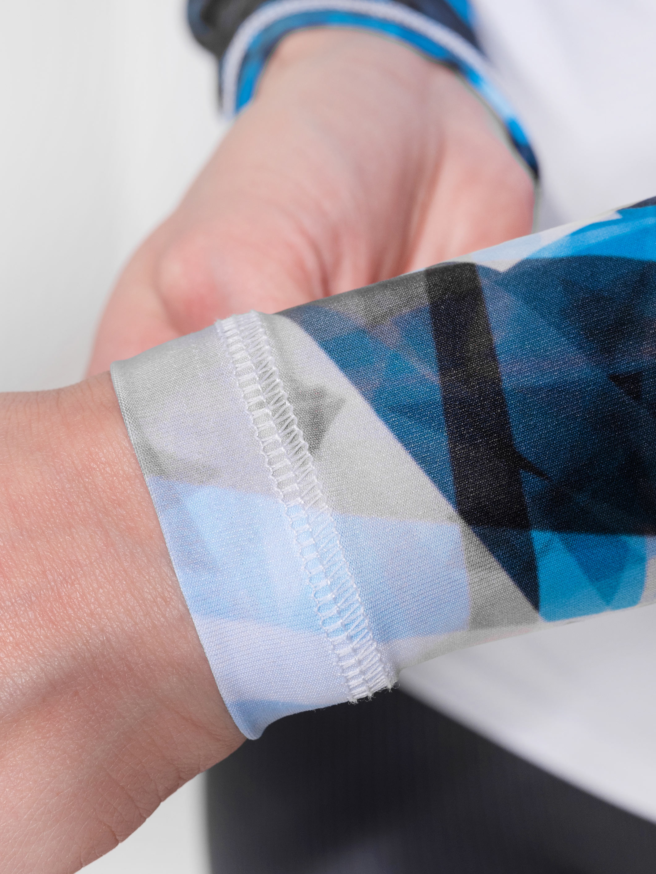 Футболка лайкра MAKO длинный рукав (Унисекс; XS-42; белый/мультиколор)