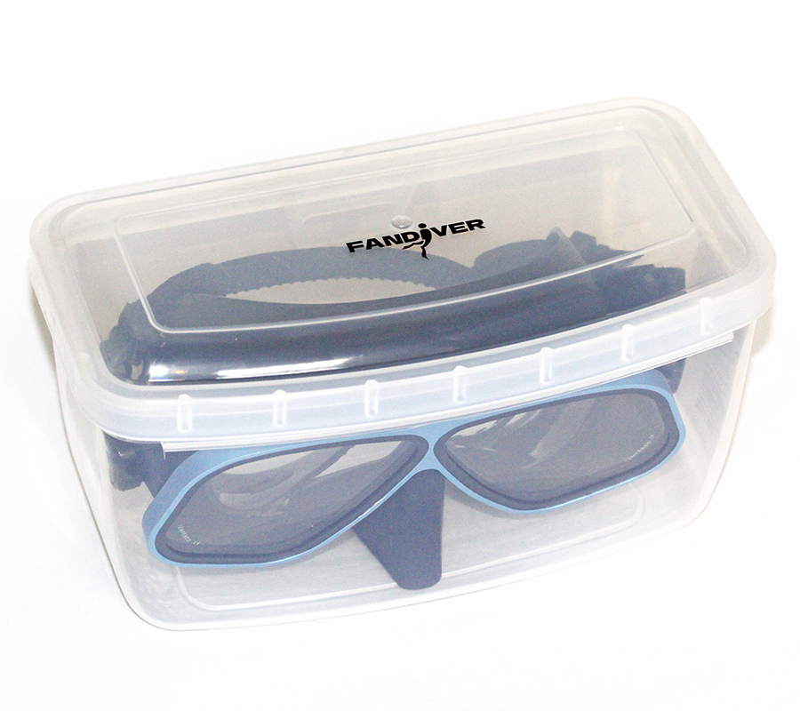 Маска FanDiver F299 с алюминиевой рамкой (черный силикон; синий)