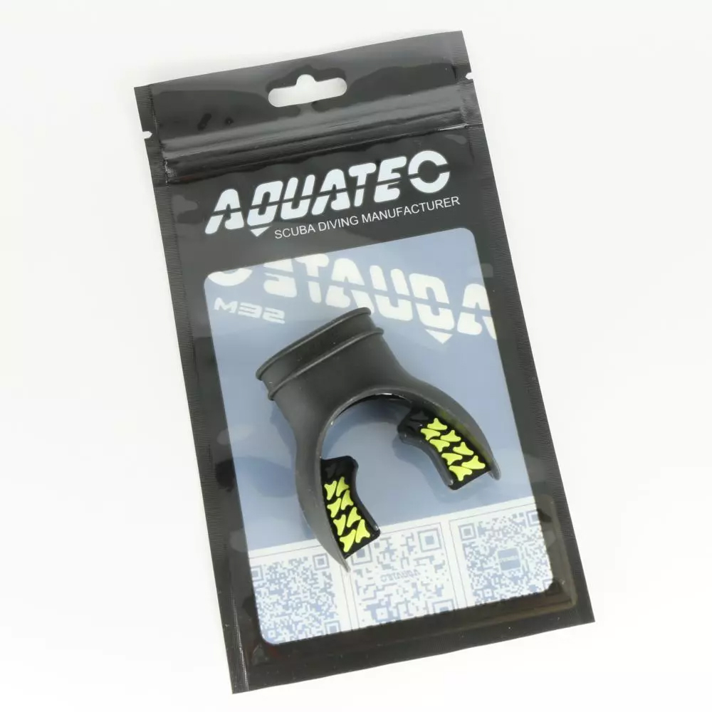 Загубник анатомический Aquatec (черный силикон; желтый) Загубник анатомический Aquatec (черный силикон; желтый)