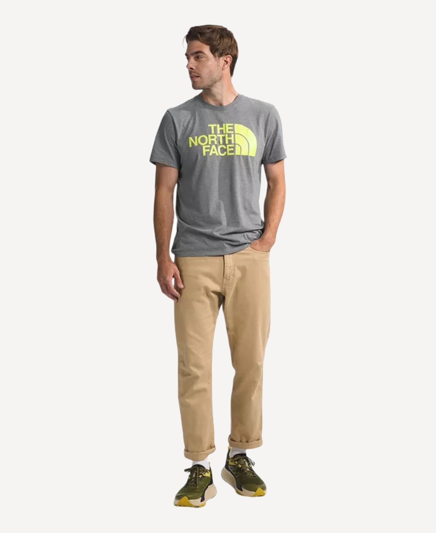 Футболка TNF S/S Half Dome Tee (Мужской; S; MedGreyHthr LemonYellow)