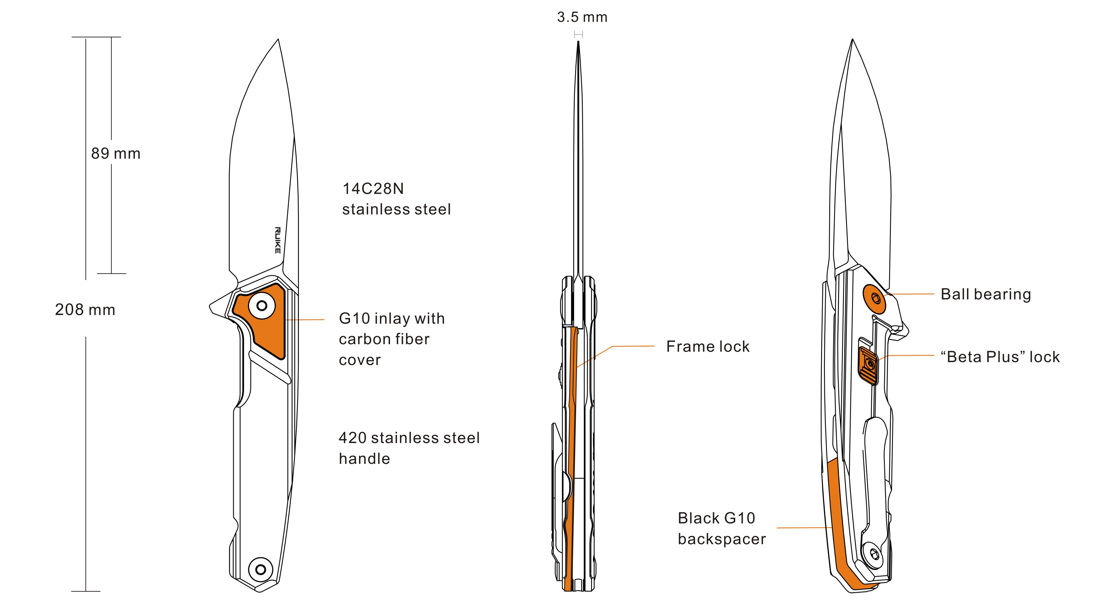 Нож складной RUiKE P875-SZ (Сталь_14C28N/ Гравировка+Carbon) Нож складной RUiKE P875-SZ (Сталь_14C28N/ Гравировка+Carbon)