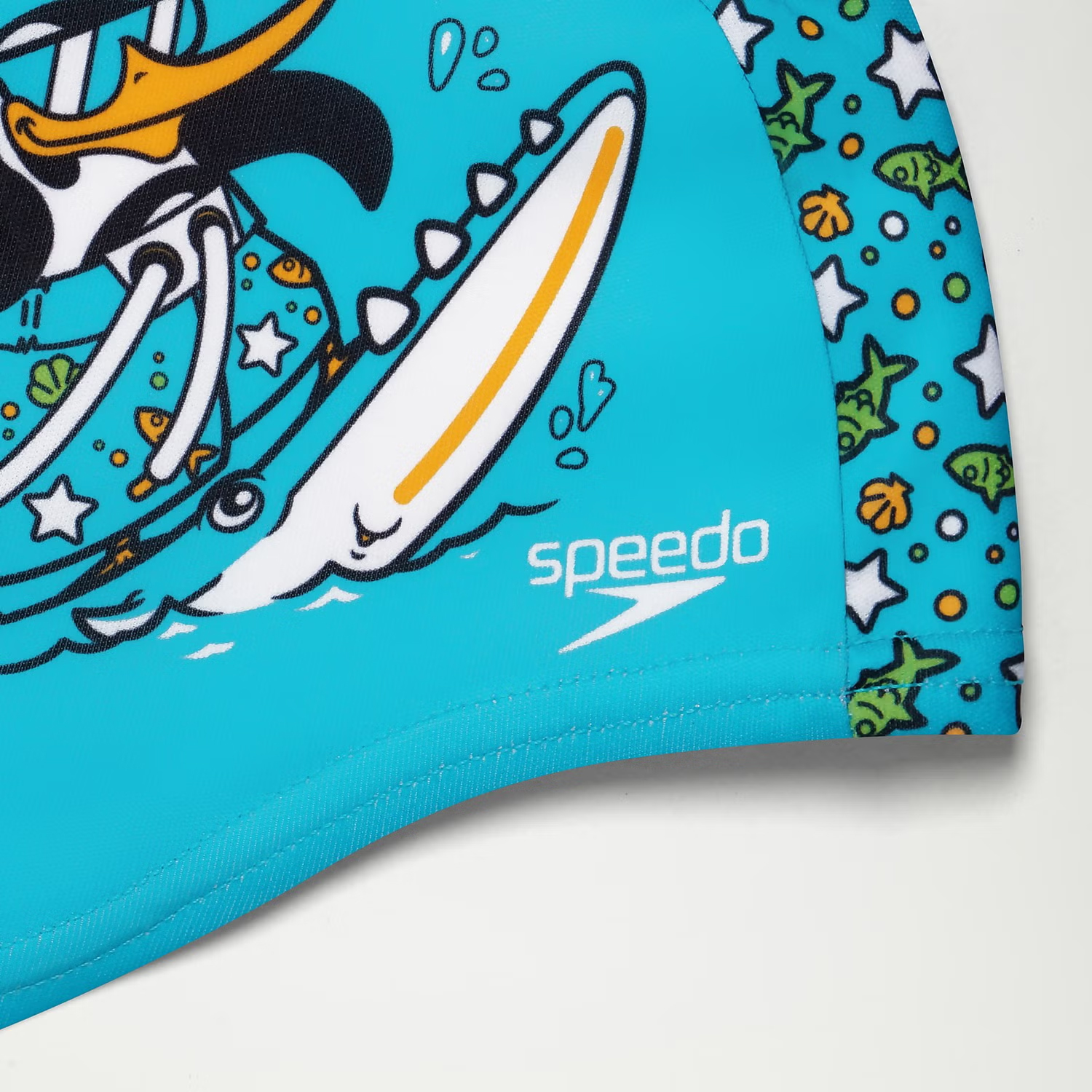Шапочка для плавания Speedo Printed Polyester детская, текстиль (голубой/зеленый)