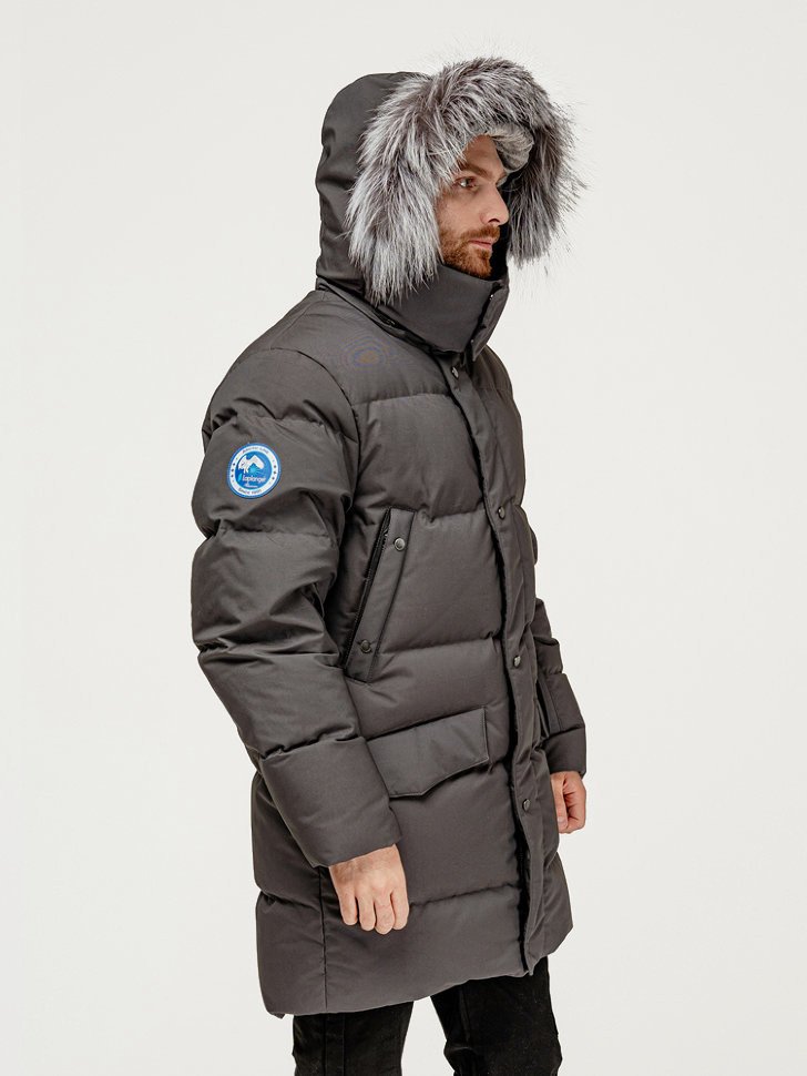 Пуховик Аляска Top Arctic Goose мех ЧБК (Мужской; 58; Графит)