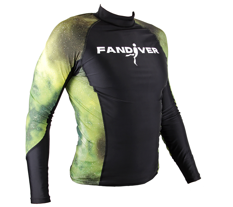 Футболка лайкра FanDiver длинный рукав (Мужской; XXL; galaxy green)