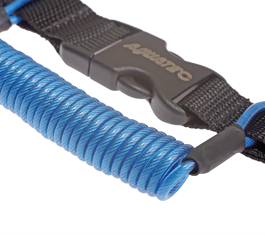 Ретрактор пружинный с пряжкой и двумя карабинами из нерж. стали (one size)