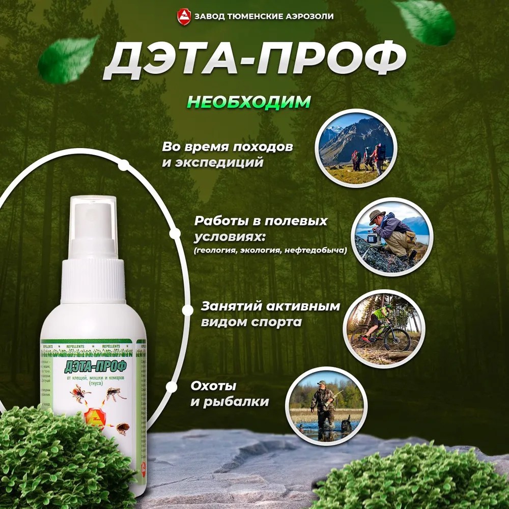 Спрей ДЭТА-Проф 3-в-1_100мл (ДВ15%)