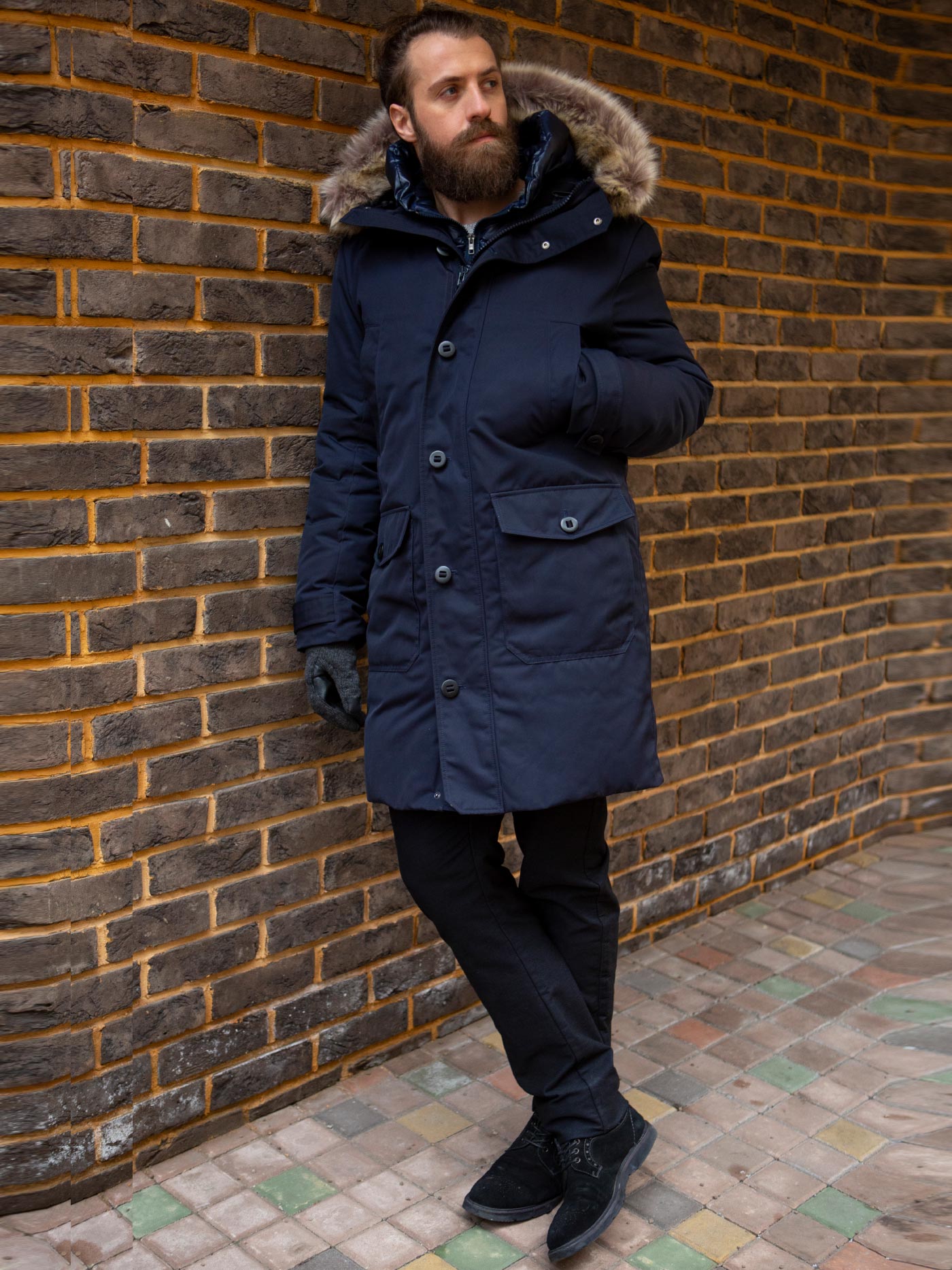 Пуховое пальто BASK Jupiter (Мужской; 52; Синий Тмн)