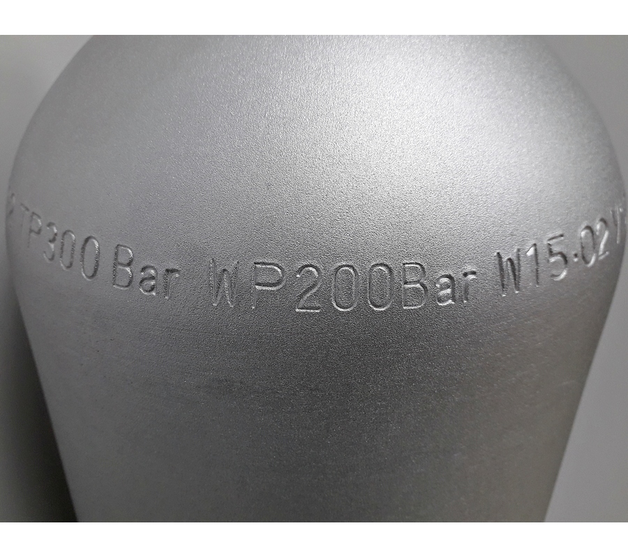 Баллон для дайвинга 12 л алюминиевый, d=184 мм, без вентиля, Alsafe Technology (серый)