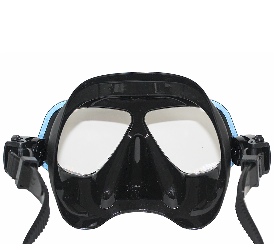 Маска FanDiver F299 с алюминиевой рамкой (черный силикон; синий)