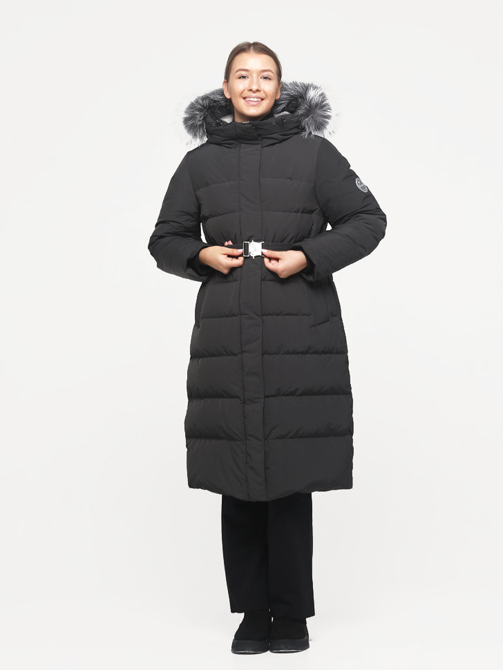 Пальто пуховое Лайма Nordic Goose мех ЧБК (Женский; 46; Графит)